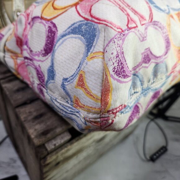 Coach Poppy Dream Signature C's Colorful Tote Bag - Picture 10 of 15